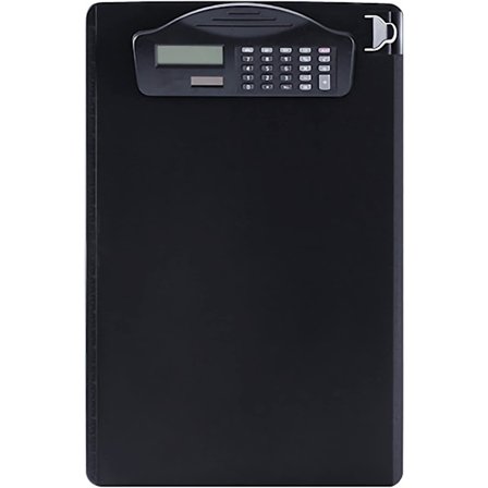 A4 Clipboard med solcelleberegner - Multifunktionel filmappe med opbevaring, penneholder og skriveblok, dokumentholder i plastik til O