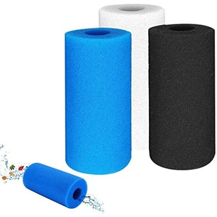 Komsoup 3x Udskiftningsfilter af Skum til Type A Filterpumpe Poolfilterpatron Genanvendelig Vaskbar Swimmingpool Filter Svampe til Type 603604g