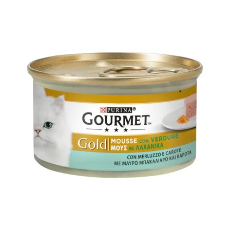 Purina Gourmet Gold Mousse Con Merluzzo E Carote Per Gatti