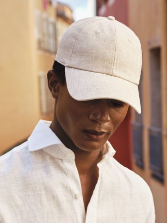 Sand Baseballcap Leinen