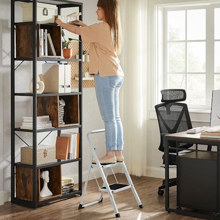 Taitettava porrasjakkara 2-askelmainen – Teräs, liukumaton, kan