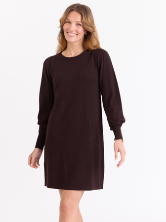 MATCH - Olea kjole - Marie Philippe - Str. XXL - Dame - Kjoler & Skjørt - Brun - 55% ull - merino, 45% bomull