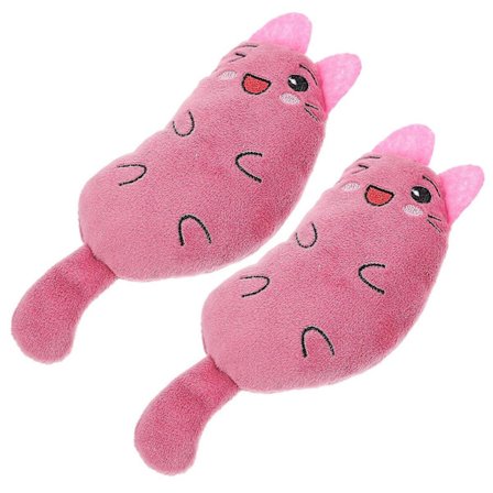 Kattemynte Plysjleke for Tannsliping 2 stk. Bitebestandige Katte Tyggleker[D]