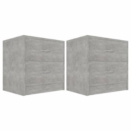 Vidaxl Sängbord 2 St Betonggrå 40x30x40 Cm Konstruerat Trä Grå
