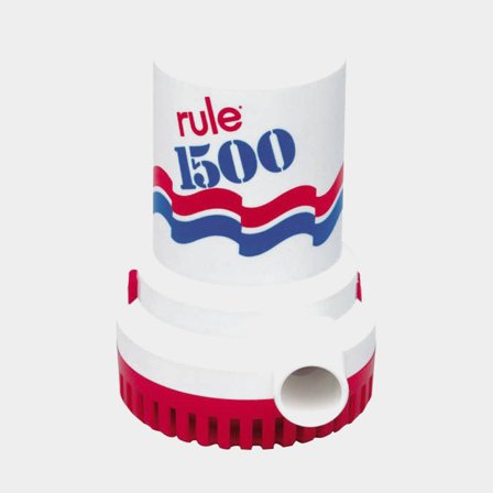 Submersible electric bilge pump Rule 1500 GPH (94.6 liters / minute), 12 V, manual operation, without float switch