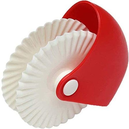 Deg hjul galler skärare ravioli skärare, skärhjul, vit/röd 1 st KLB