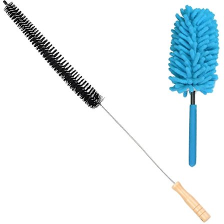 2-pack Radiatorborste Set Radiatorrengöring Värmeelementrengörare Med Trähandtag