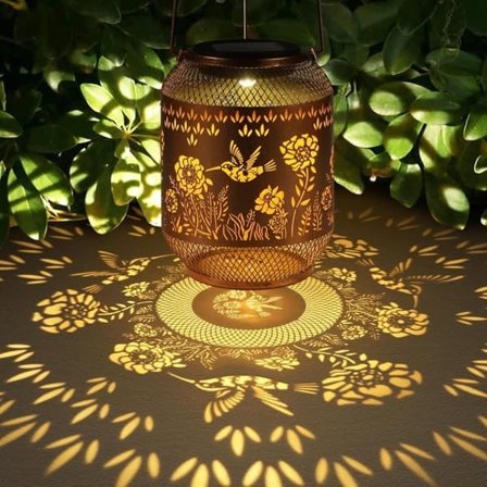 Aurinkokennovalaisin ulkokäyttöön kolibrilla – riippuva LED-lyhty metallista jouluun, syntymäpäivään ja puutarhaan