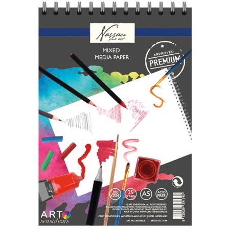 Nassau Fine Art Mixed Media Ring Binder A5 25 feuilles