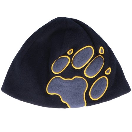 Jack Wolfskin - Sort traditionalbeanie Beanie - Kids Front Paw Black Beanie @ Hatstore