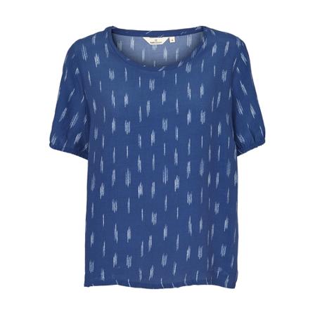 Basic Apparel Top SS, Fleur Blå, Dame