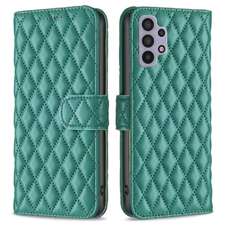 Rhombus mat Samsung Galaxy M32 5G / Samsung Galaxy A32 5G flip etui - Grøn