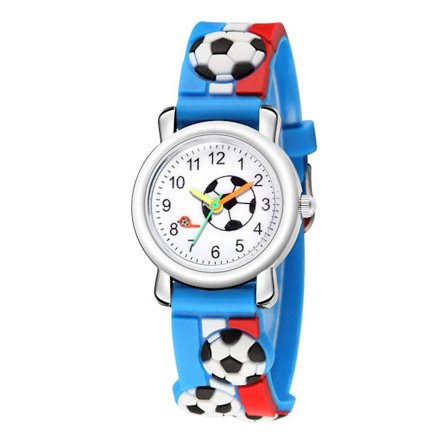 Euro 2024 Relief Trend Fashion Sports Børnefodboldmønster Quartz Ur Gave