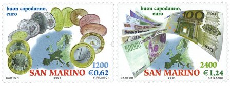 San Marino 2001 - Mønter/pengesedler - Postfrisk sæt 2v