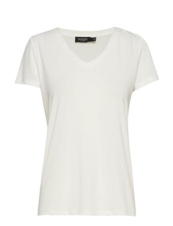 Slcolumbine V-Neck Ss T-shirt Top Hvid Soaked In Luxury