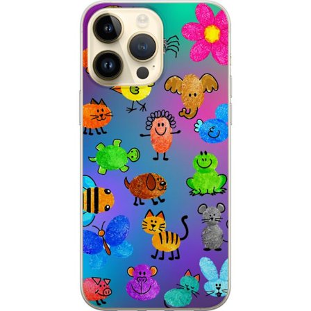 Kompatibel Mobilcover til Apple iPhone 14 Pro Max Little Scribble Friends