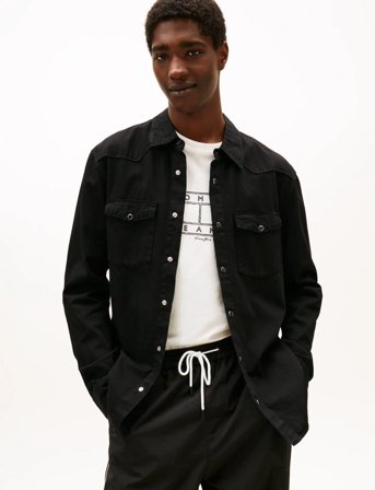 Tommy Jeans Western Shirt Ei4089 - Black - XXL