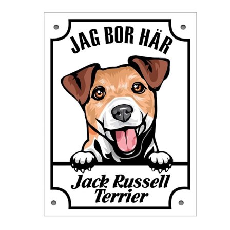 Plåtskylt Jack Russell Terrier Kikande hund skylt
