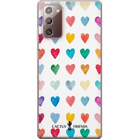 Yhteensopiva Puhelinkuori Samsung Samsung Galaxy Note20 Cactus and Friends - Watercolor Love Grid