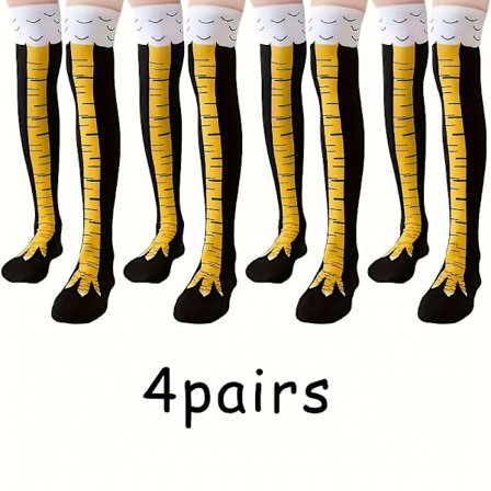 4-pak Rolle-Leg Kyllinge Lår Sokker - Trendy og Sjove Karakter Cosplay Sokker til Fester & Træning, Festtilbehør, Træningsudstyr, Særprægede (BR)