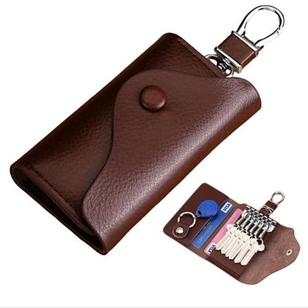Multifunktionel læder nøgleholder til bilen Brown