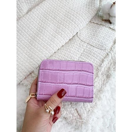 Purppura korttikotelo krokotiilijäljitelmää 11x8 cm (11 lokeroa)