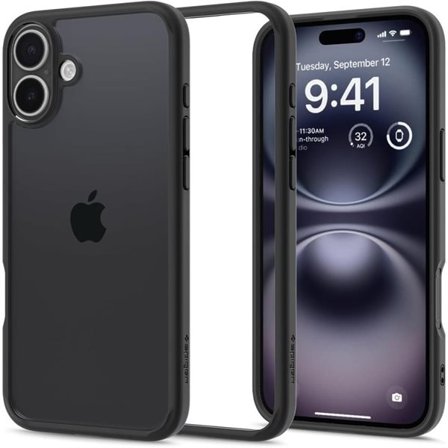 Spigen Ultra Hybrid iPhone 16 Fodral - matt svart
