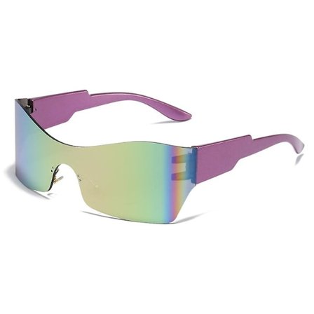 Solglasögon utan bågar Solglasögon Dam Herr Båglösa Platta Topp Solglasögon Futuristiska Båglösa Gradient Lins Solglasögon (Ljusgrön Le