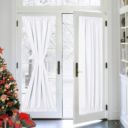 2-pack Glasdörrgardiner - Fönsterbehandlingspaneler Solid Energi