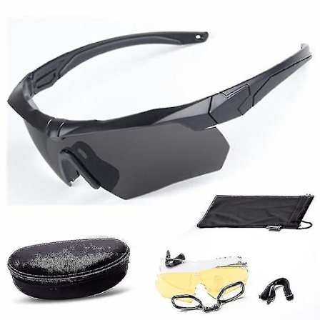 Militære skuddsikre briller utendørs taktiske briller skyting Cs ridning fjellklatring polariserte tredelte linser