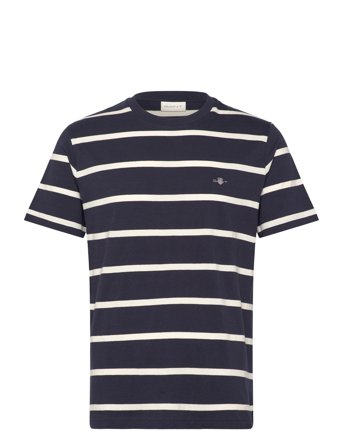 GANT Striped Ss T-Shirt - Navy - M