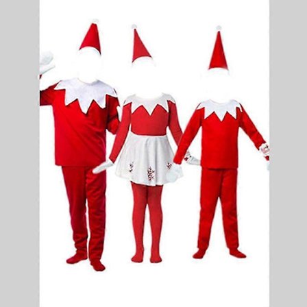 Xma Kids Alvekostyme Voksen Alvekostyme Rød Nyttår Cosplay Festkjole Familie Halloween Julefest Fancy Kjole Klessett