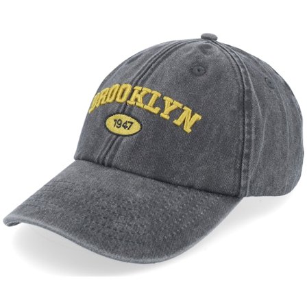 Iconic - Black unconstructed Czapka Z Daszkiem - "Brooklyn Washed Black Dad Cap " @ Hatstore