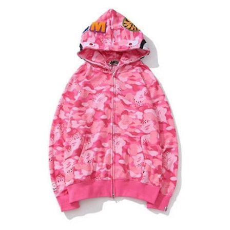 Ny Trend Hai Hettegenser Kamuflasjetrykk Bomull Casual Løs Glidelåsjakke For Menn Kvinner Xinmu