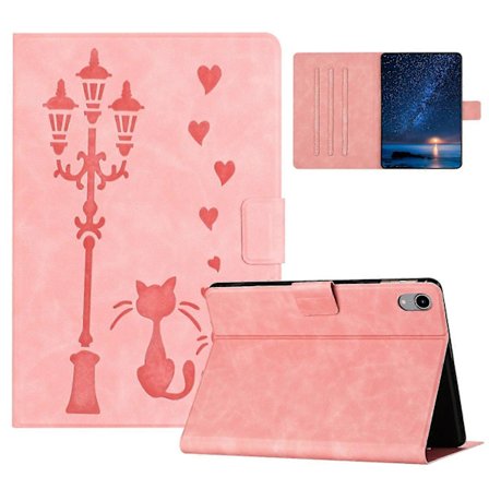 Fodral för iPad mini (2024)/mini (2021) Par Katt Tryckt Mikrofiberläder Smart Tablet Skydd