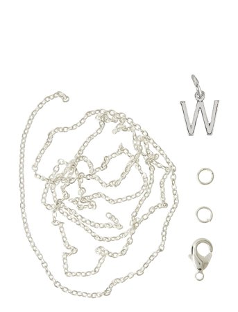 Me & My Box Letter W Sp With O-Ring, Chain And Clasp - Silver - ONE SIZE