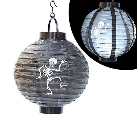 2 stk Halloween-dekorasjon LED-papirgresskarlykt hengende lys Halloween-dekorasjoner for hjemmet skjelettlykter