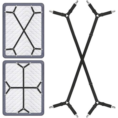Lagenfastgørelser, Justerbare Trekant Elastiske Seler Gribeholder Stropper Klips til Lagner, Madrasbeskyttere, Sofapuder