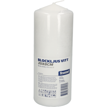 KUBBELYS HVIT 8X20CM 100TIM