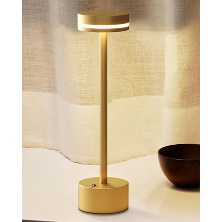LED bordlampe med berøringskontakt, trådløs, genopladelig, batteri, fuld aluminiumslampehus, 3-niveau dæmpning, 1800 mAh batteri, 3000K varmt lys