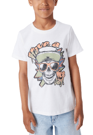 Name It NKMBASTIAN SS TOP BOX PS T-shirts & toppar Herr Vit 116