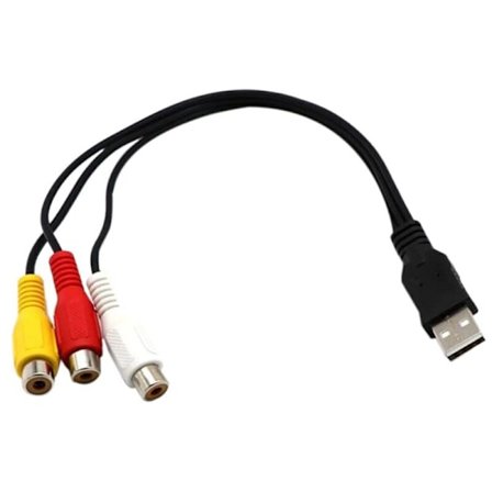 USB till 3RCA-kabel USB till 3 RCA RGB-video AV-kompositadapterkonverterkabel sladdkontaktledning lämplig för TV PC DVR