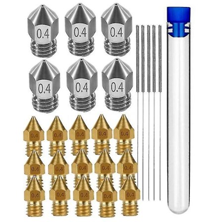 26 kpl Mk8 suuttimia, messinki suuttimet kulumiskestäviä Ender 3:lle