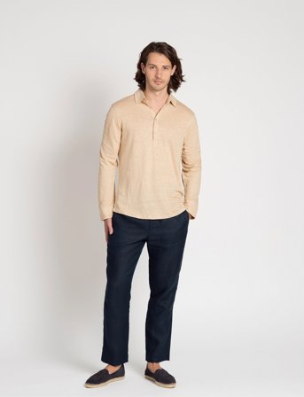 The Resort Co. Linen Jersey Popover Sand - Beige - XL