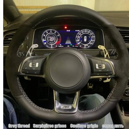 Rattkåpa för kompatibel med Volkswagen VW Golf R MK7 Golf 7 GTI VW Polo GTI Scirocco 2015 2016 svart mocka äkta läder