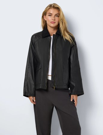 NOISY MAY Nmdrake L/S Coated Jacket - Black - L