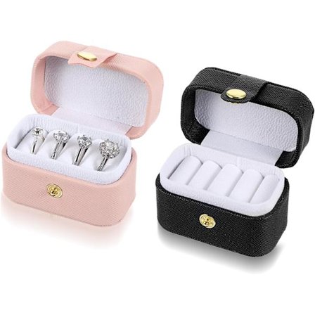 2 KPL Pieni Sormus Matkakotelo Kannettava Korurasia Naisille Sormusrasia Korvakorujen Säilytys Korut Sormukset Kotelo Liikematkoille, Häihin