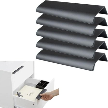 Svarta lådhandtag, skåphandtag i modern stil för köksdörrar, lådor och skåp i hemmet, aluminiumlegering (5 st L:120 mm)