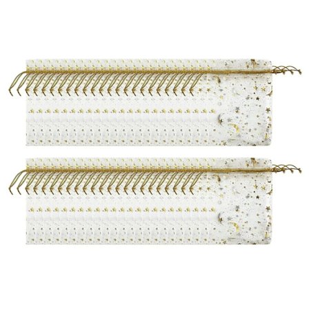 100 stk trekksnor mesh-pose 9x12cm stjerne-måne mønster organza stoff fasjonabel stil gavepose for bryllup fest