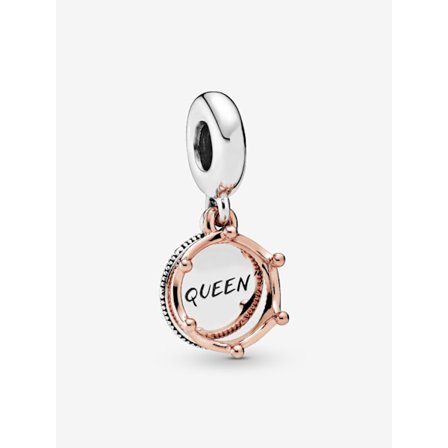 Pandora - Queen & Regal Crown Dangle Charm - Sterling sølv, 14k rosegull plating